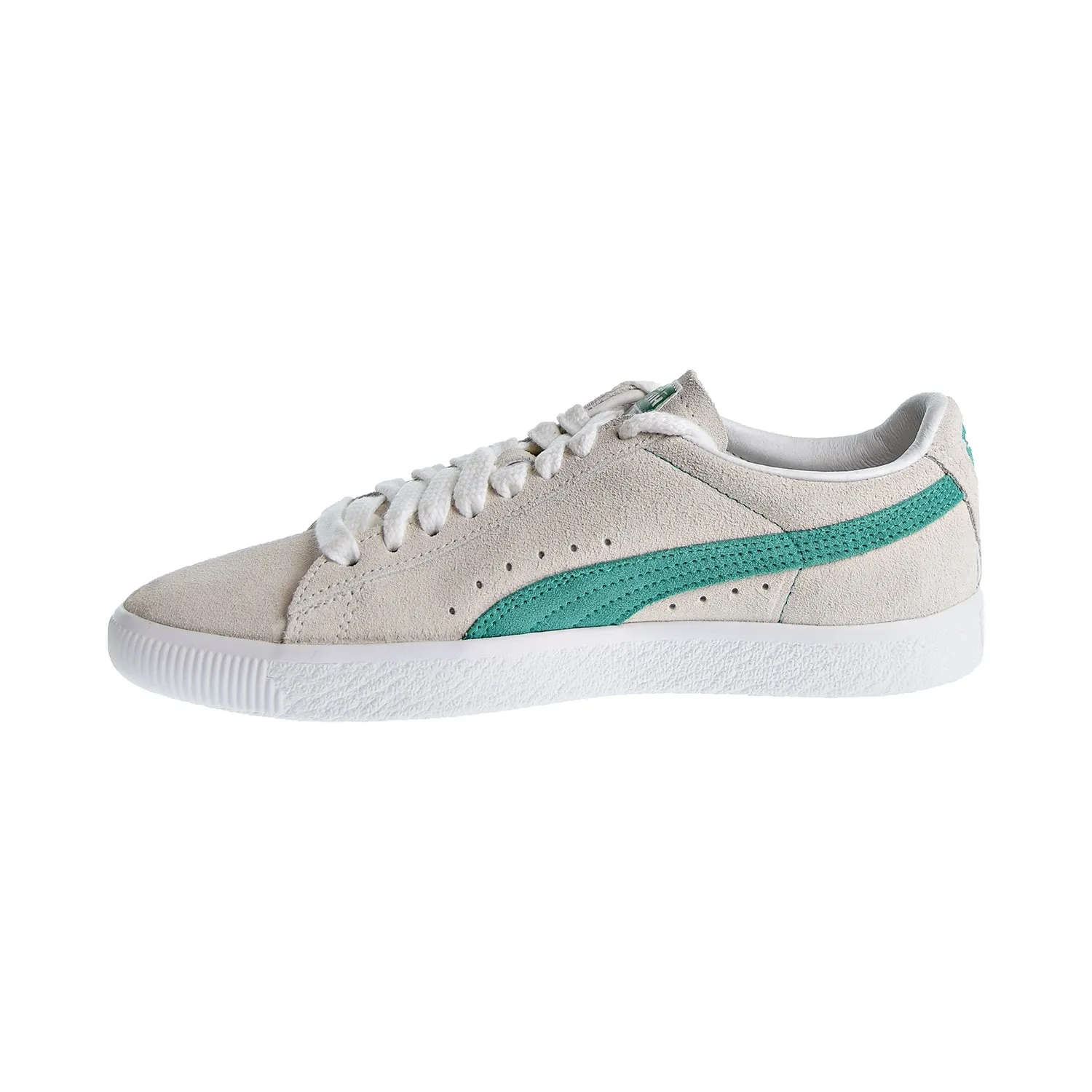 Puma Suede 90681 Men's Shoes Whispher White/Green Flash/White