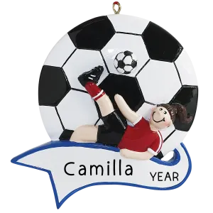 Soccer Kick Girl Christmas Ornament