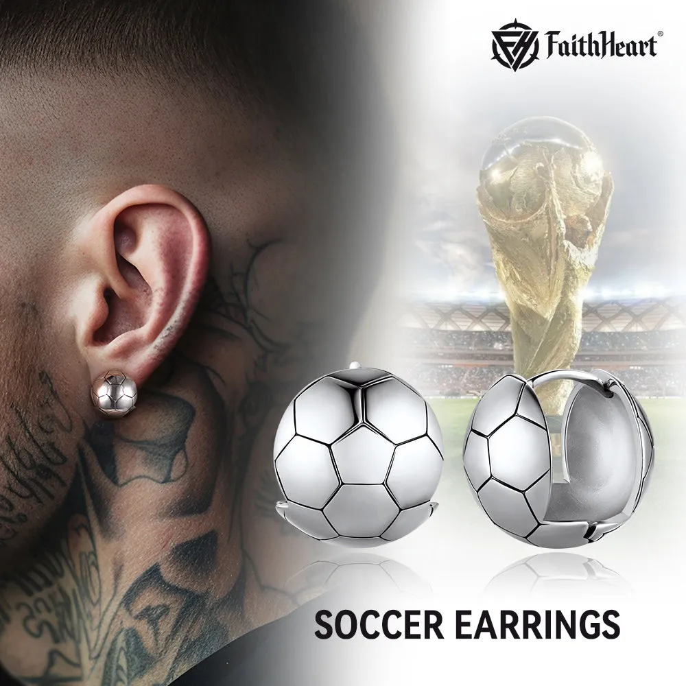 Soccer Sport Stud Earrings for Men Women