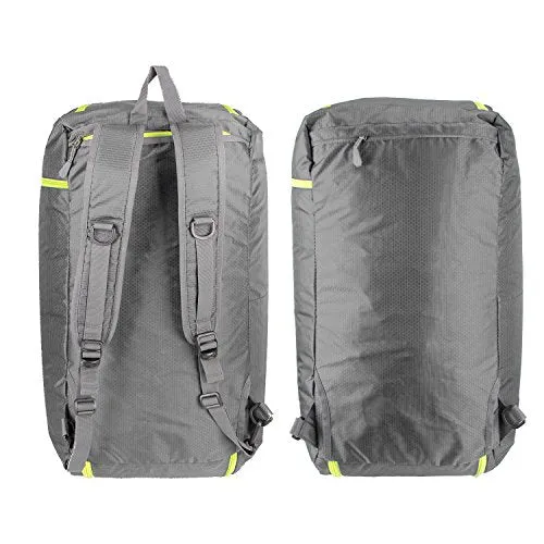 WATINC 50L 3-Way Travel Duffel Backpack Luggage Gym Sports Bag with Shoe Compartment(gray)